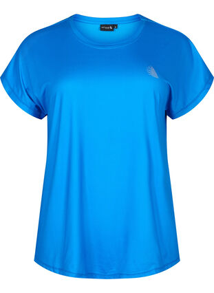Short-sleeved workout t-shirt, Brilliant Blue, Packshot image number 0