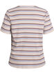 Rib T-shirt with stripes and button detail, Purple, Packshot image number 1