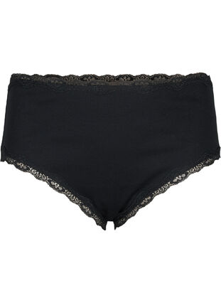 2-pack knickers with lace edge, Black/Black, Packshot image number 2