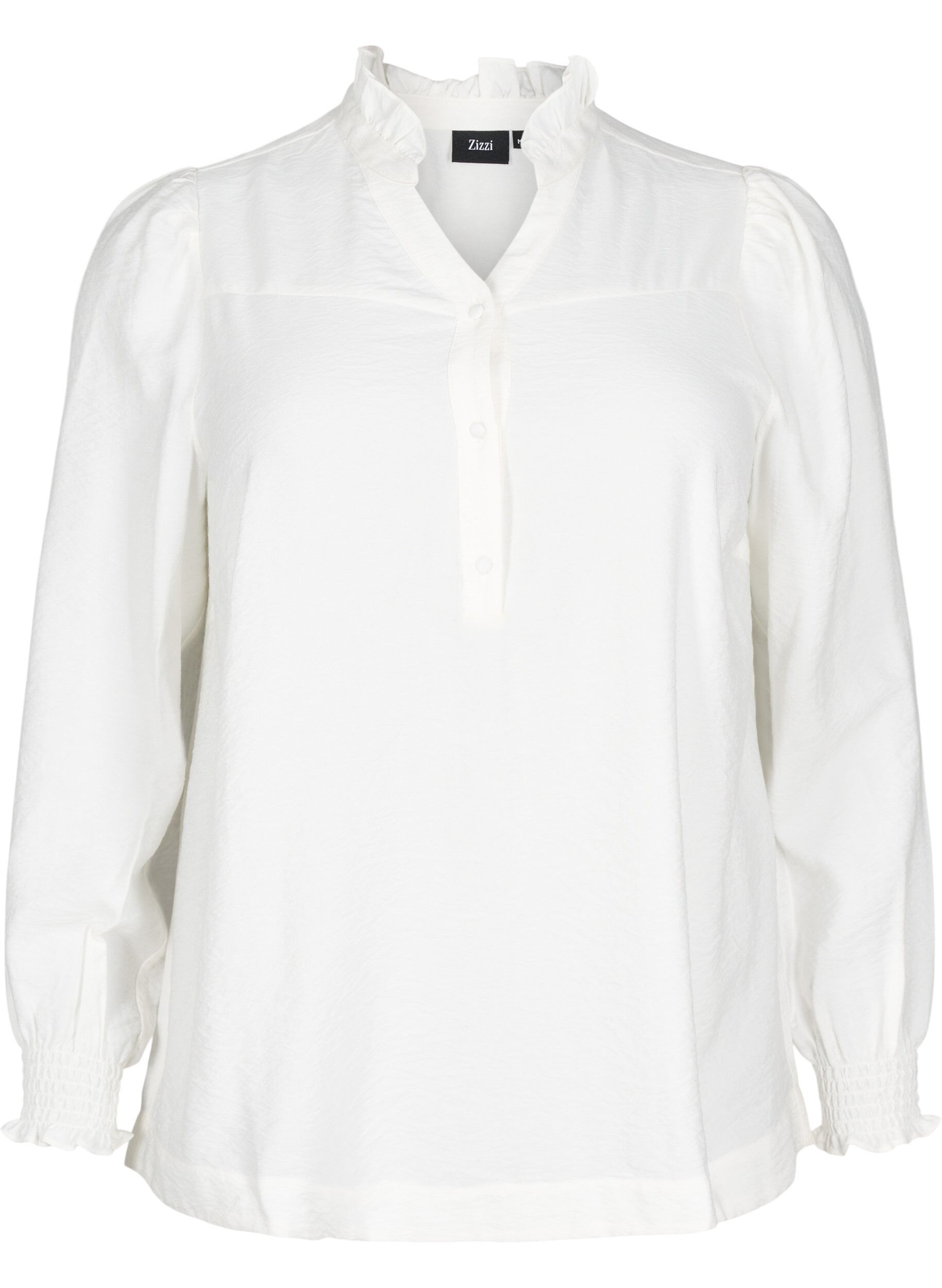 Zizzifashion Blouse with ruffle collar, Vanilla, Packshot image number 0