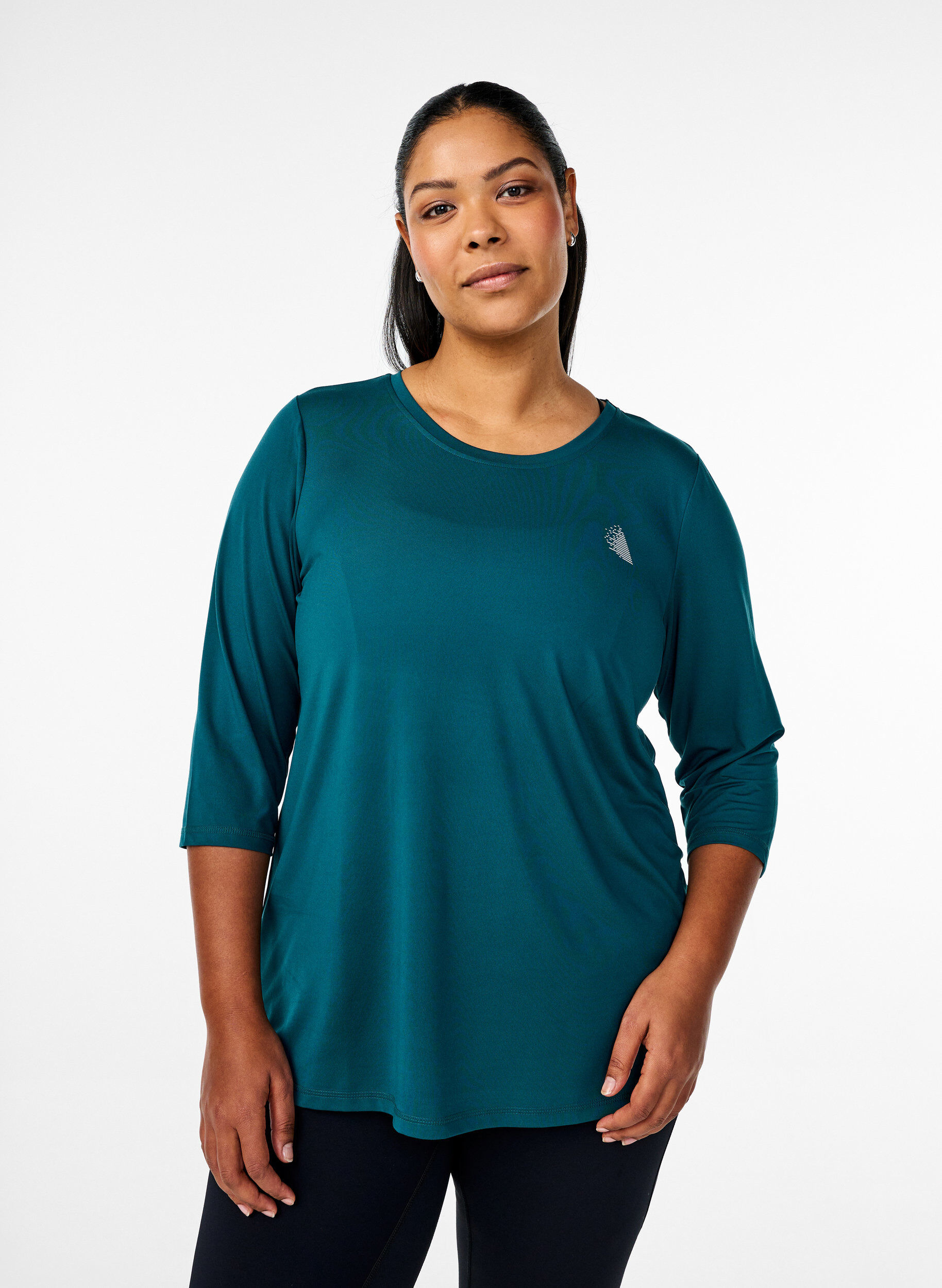 ZizzifashionSports top with 3/4 sleeves, Green, Model image number 0