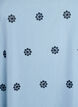 Short dress with an embroidered pattern and 3/4 sleeves, Blue, Packshot image number 2