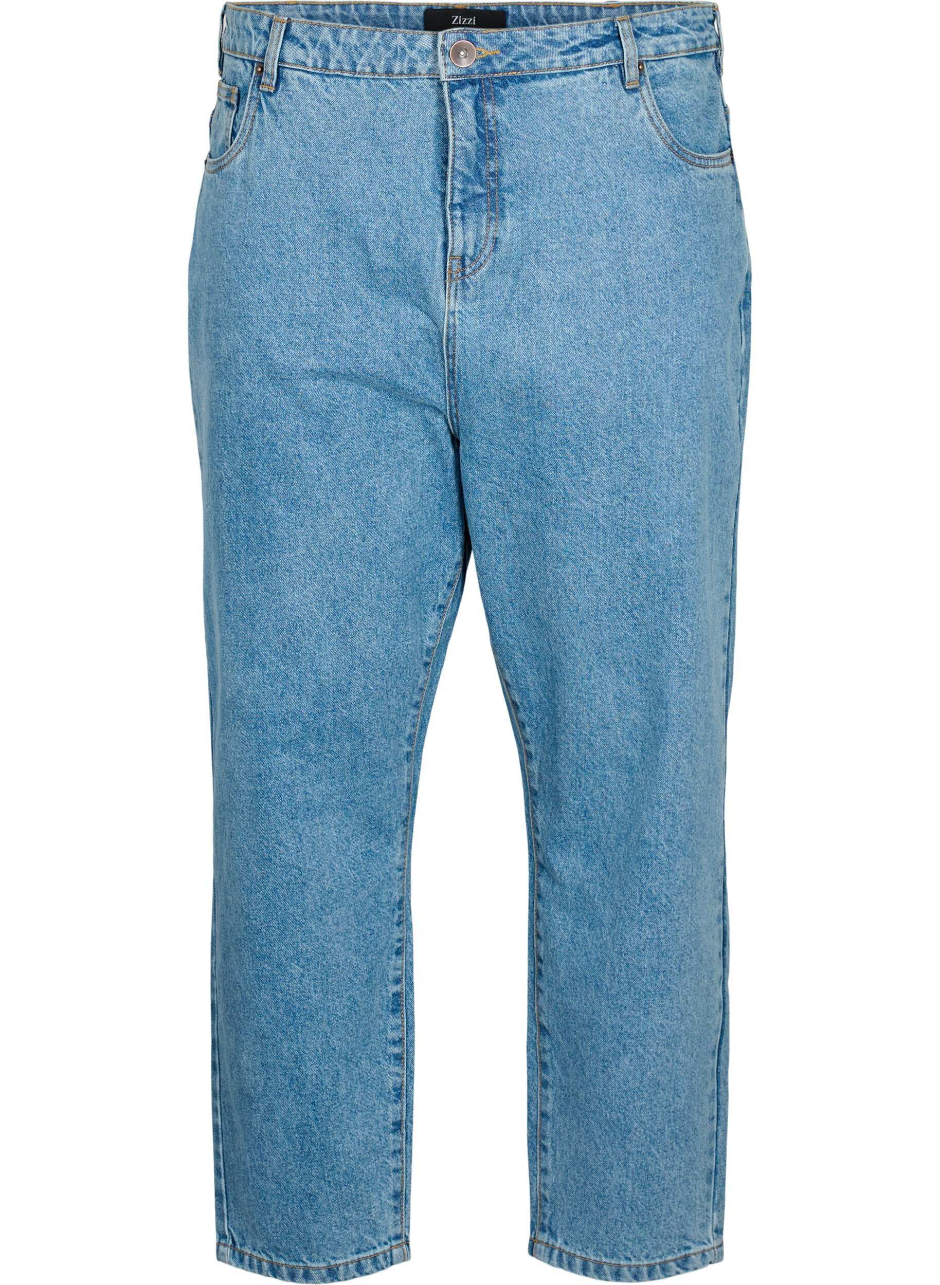 Zizzifashion Cropped Mille jeans with high waist, Light blue denim, Packshot image number 0