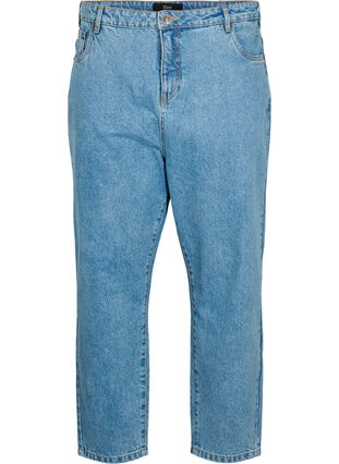 Cropped Mille jeans with high waist, Light blue denim, Packshot image number 0
