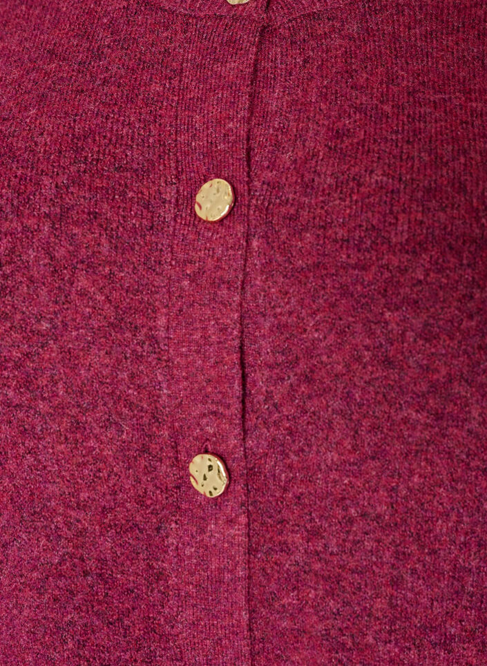 Cardigan in soft knit with gold-coloured buttons, Red, Packshot image number 2