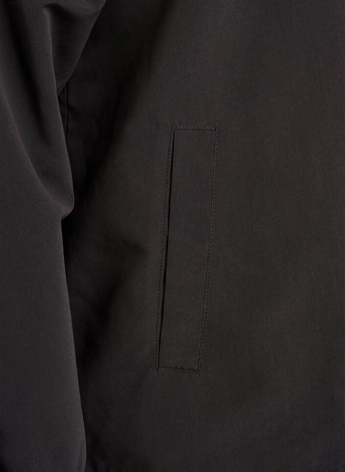 Lightweight jacket with a hood and zipper, Black, Packshot image number 3