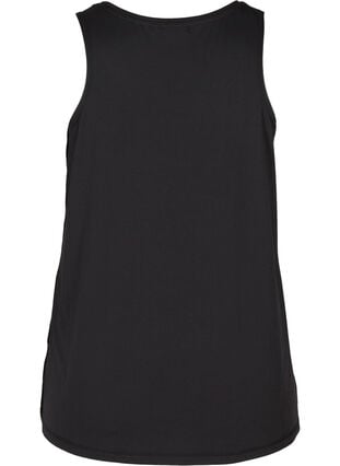 Plain-coloured sports top with round neck, Black, Packshot image number 1