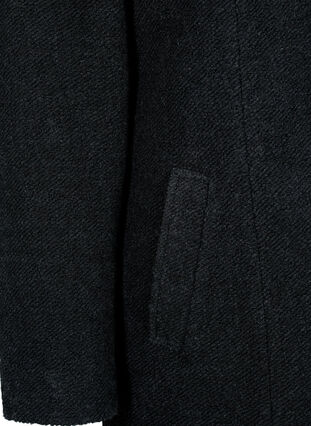 Melange bouclé coat with zipper, Black Mel., Packshot image number 3