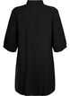 	 Long shirt with 3/4 sleeves in lyocell (TENCEL™), Black, Packshot image number 1
