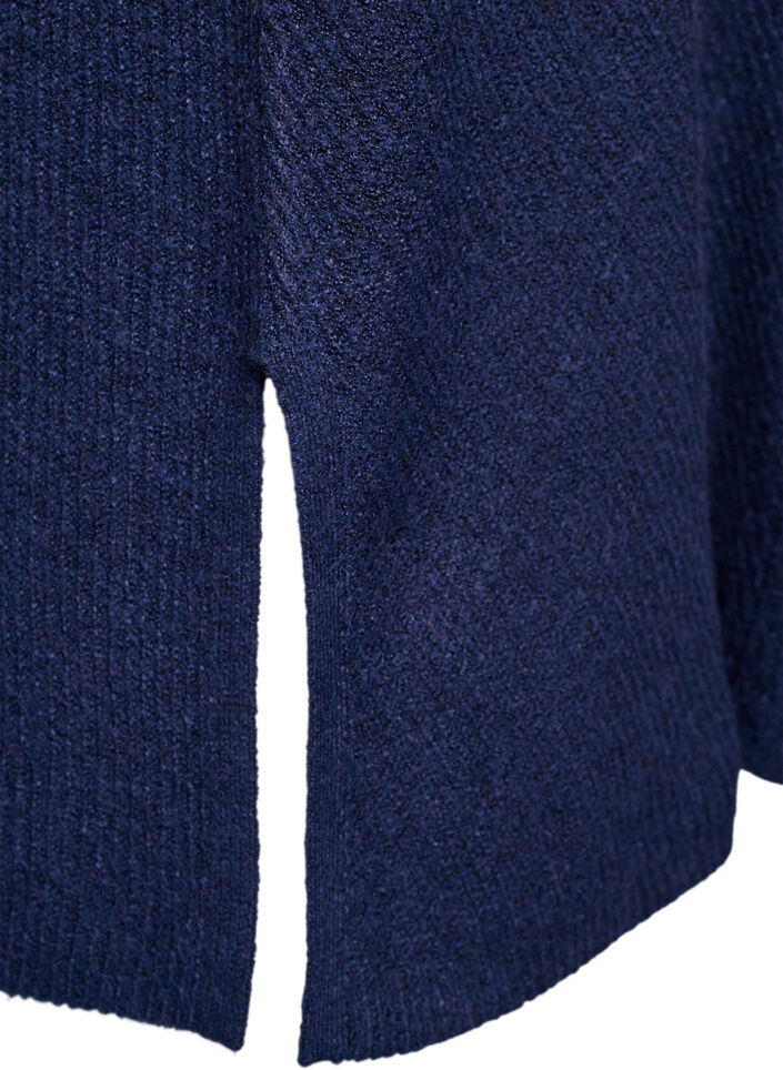 Knitted jumper with a diagonal pattern and raglan sleeves, Blue, Packshot image number 3