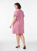 Short textured jersey dress with a round neck, Rose, Model image number 2