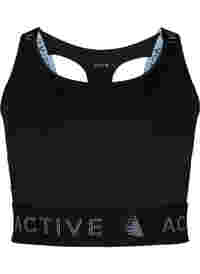 Sports bra with text print