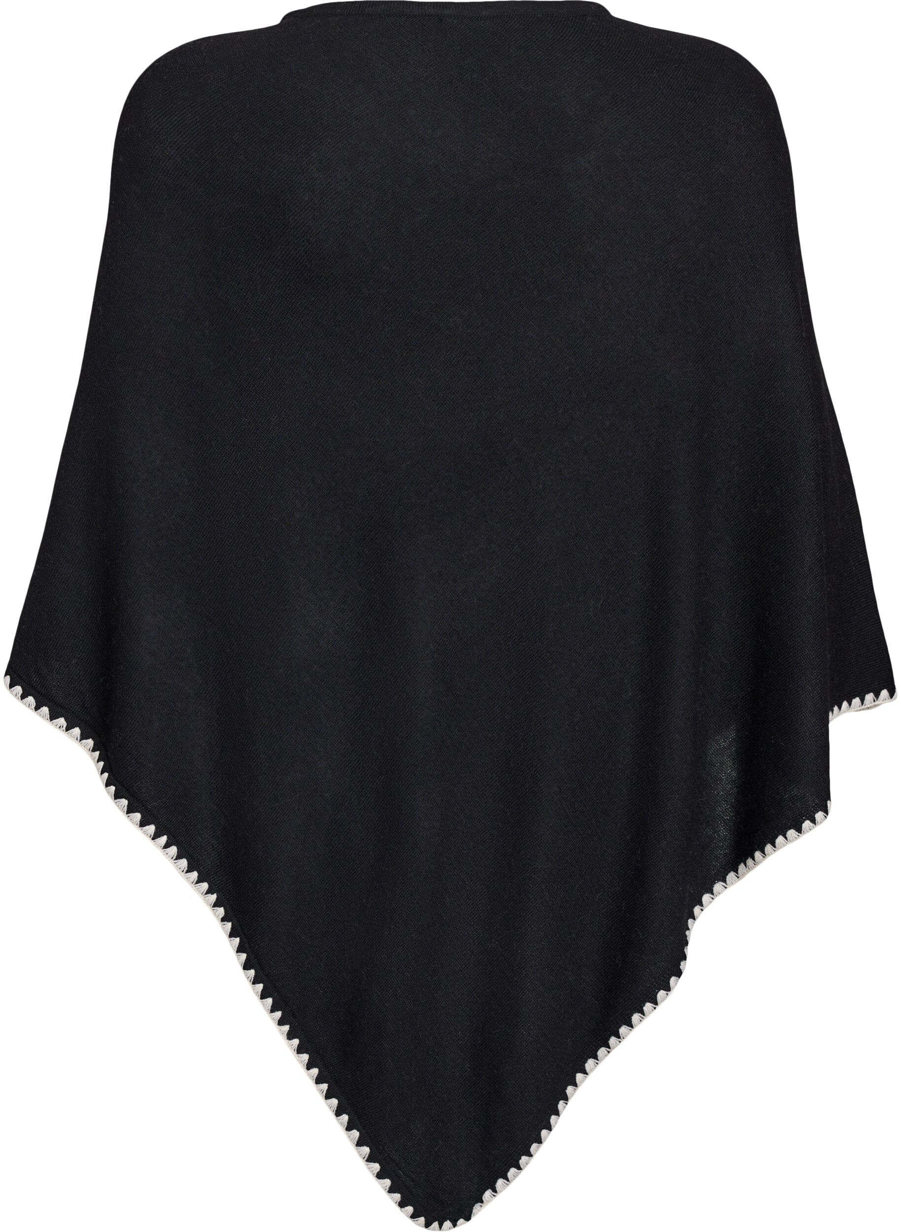 ZizzifashionFine-knit poncho, Black, Packshot image number 1