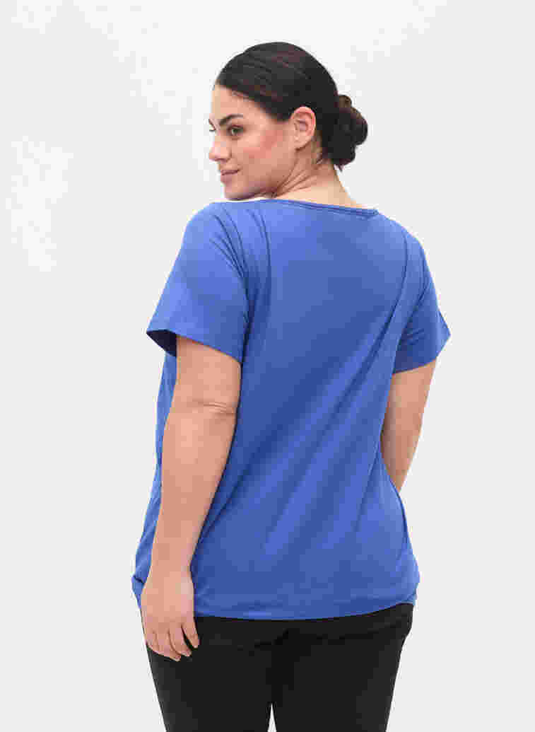 Short-sleeved cotton t-shirt, Dazzling Blue, Model image number 1