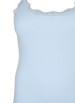 Top with lace trim, Cashmere Blue, Packshot image number 2