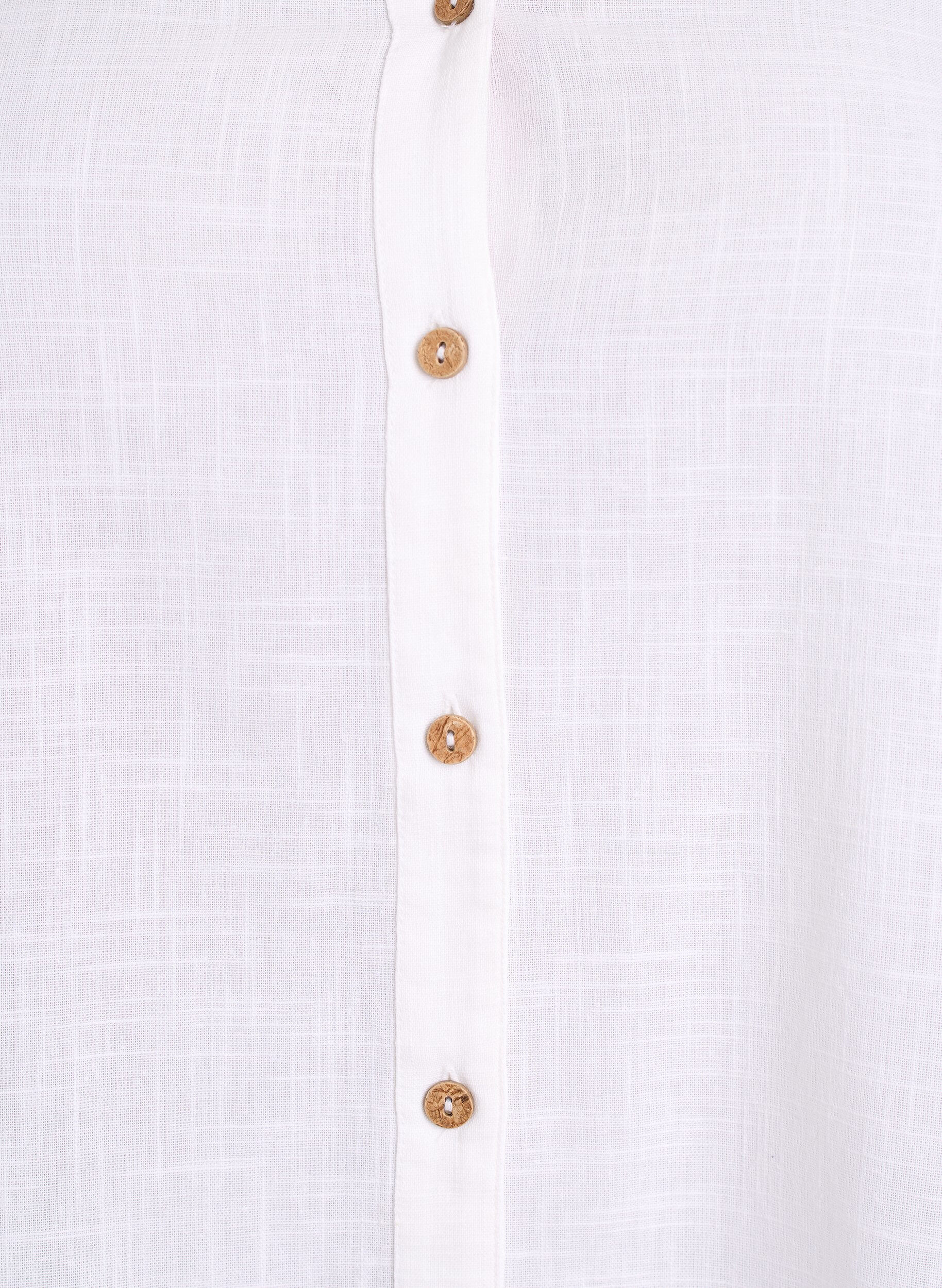 ZizzifashionCotton shirt blouse with V-neck, White, Packshot image number 2