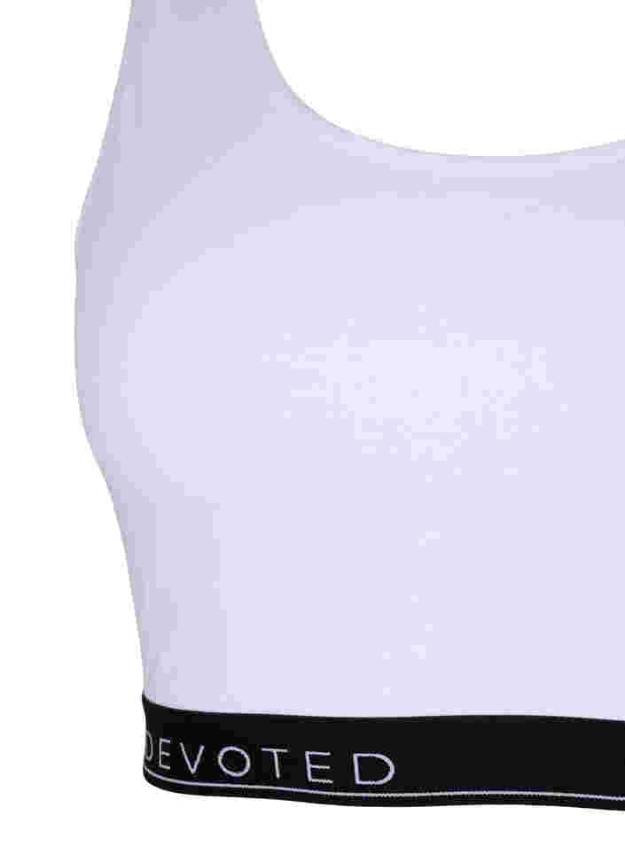 Cotton bra with round neckline, B. White/Upper Font, Packshot image number 2
