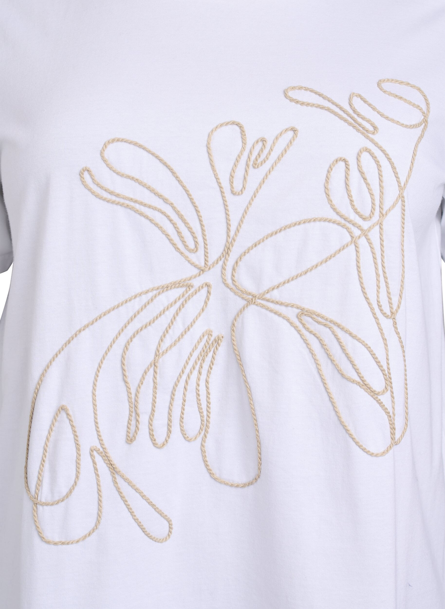 Zizzifashion T-shirt in organic cotton with drawstring detail, White, Packshot image number 2