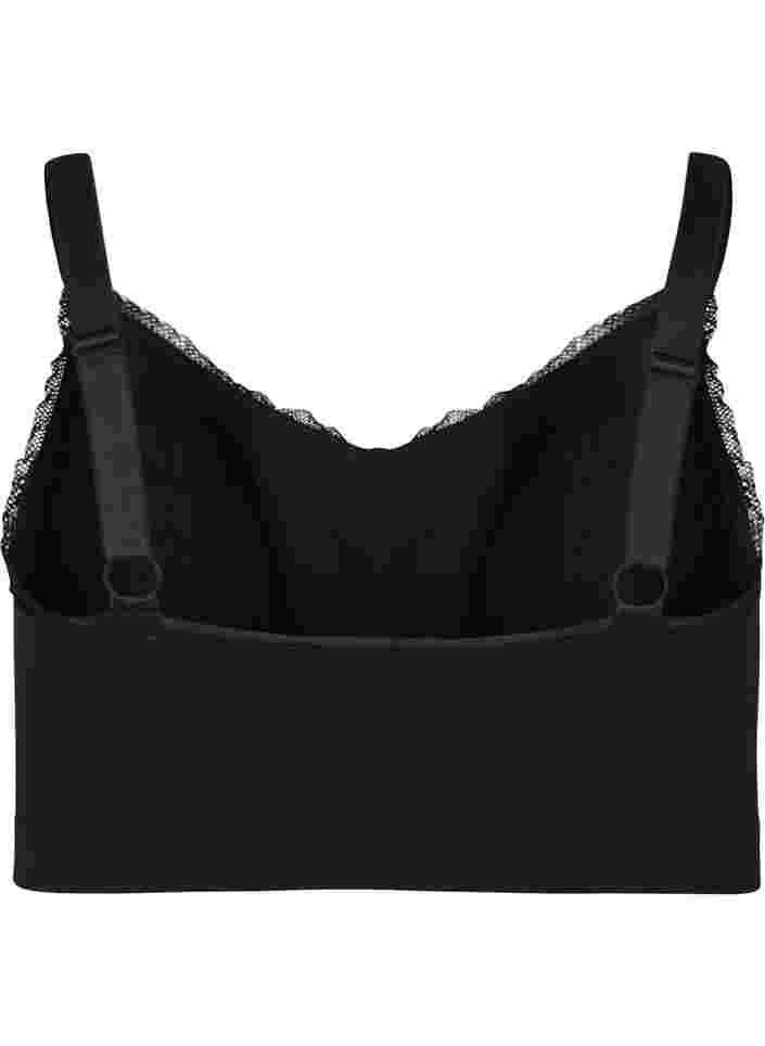 Soft bra with small lace trim, Black, Packshot image number 1