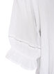 Short-sleeved cotton muslin blouse with crochet trim, White, Packshot image number 3