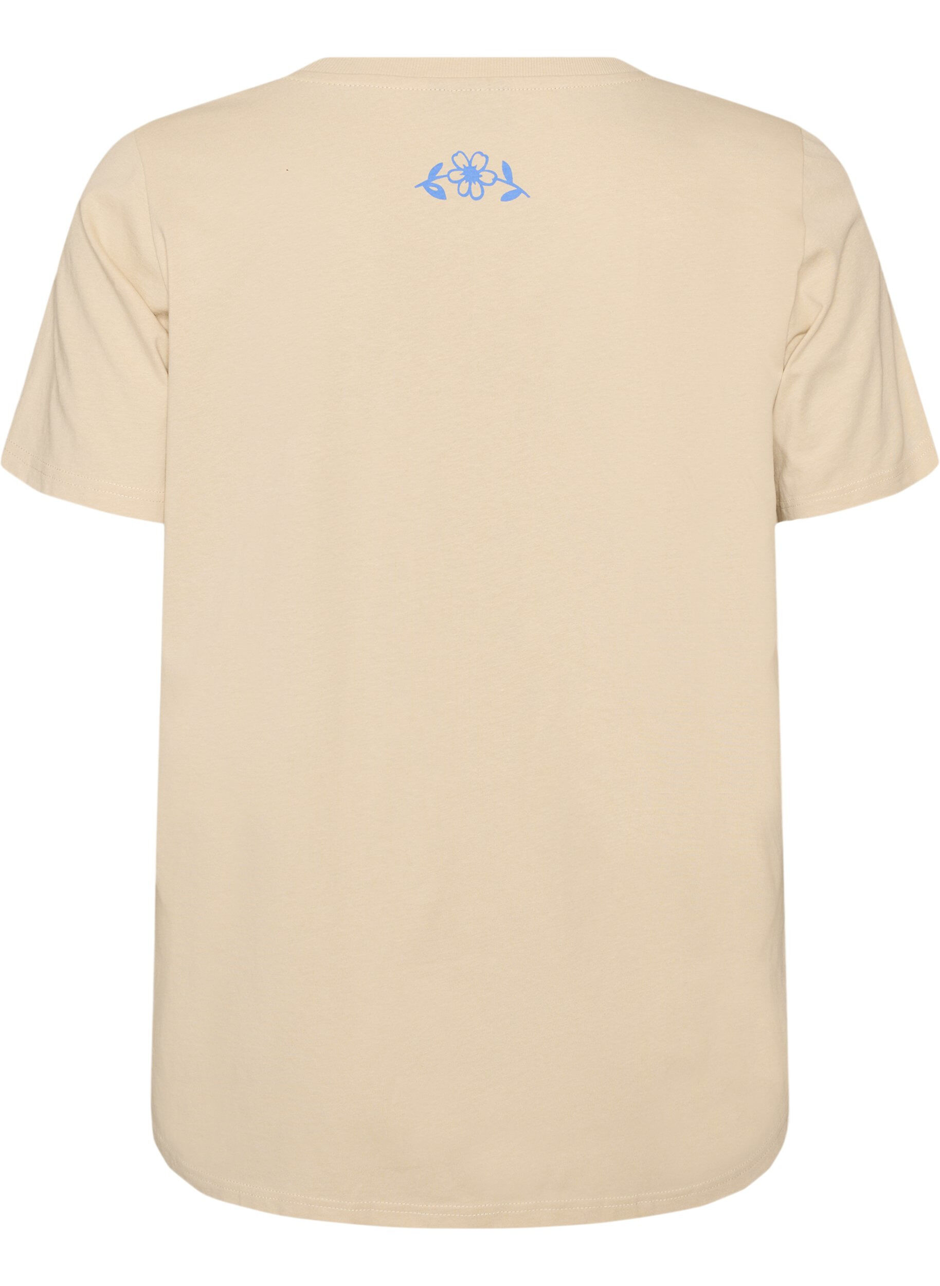 ZizzifashionCotton T-shirt with print, Beige, Packshot image number 1