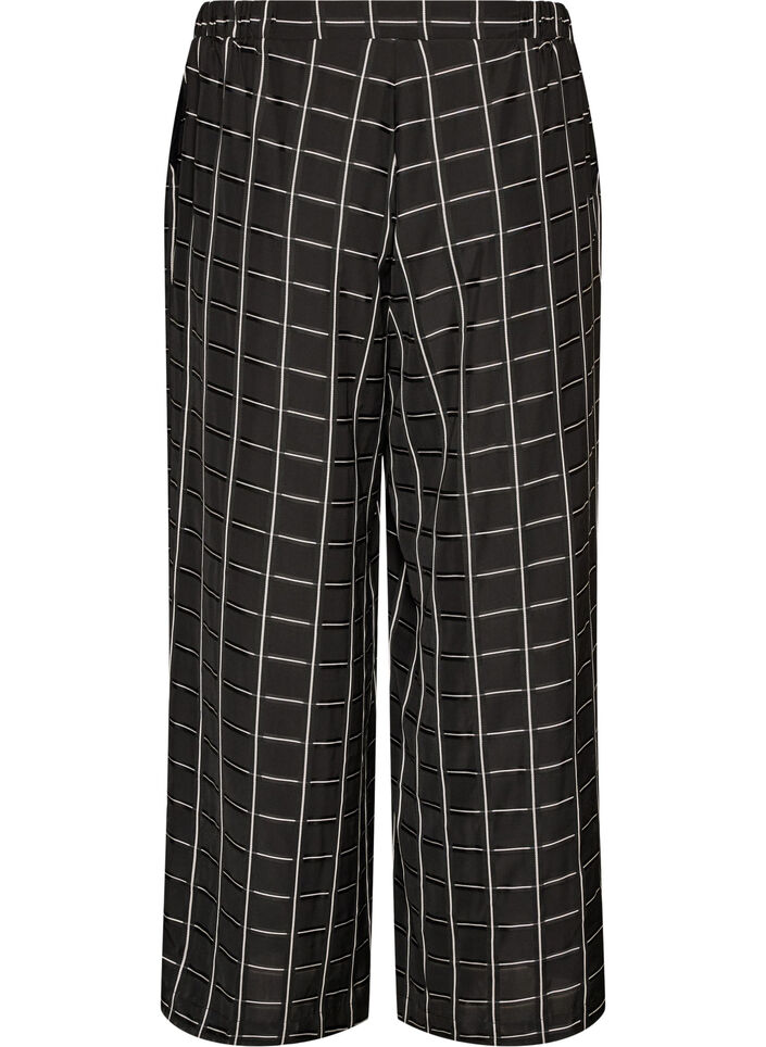 Checked wide-leg trousers, Black, Packshot image number 1