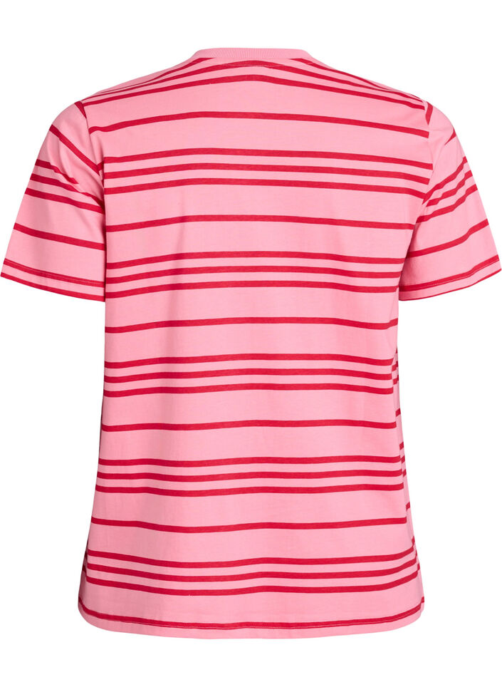 Striped cotton t-shirt, Pink, Packshot image number 1