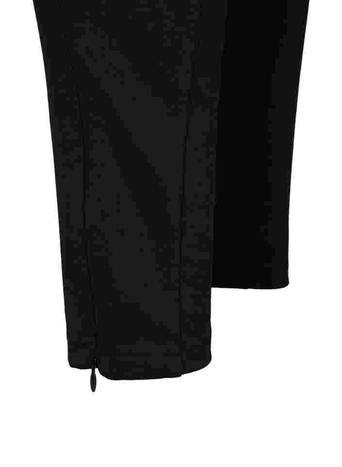 Leggings with elastic band and zipper, Black, Packshot image number 3