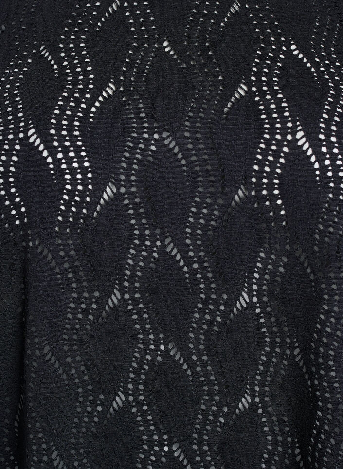 FLASH - Jersey T-shirt with eyelet pattern, Black, Packshot image number 2