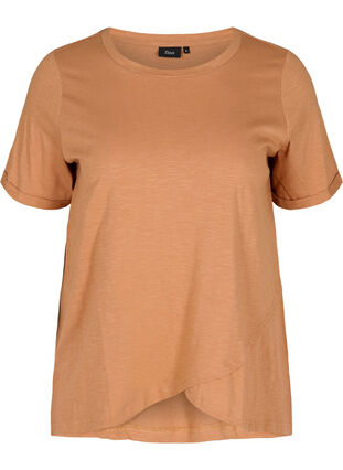 Cotton t-shirt with short sleeves, Pecan Brown, Packshot image number 0