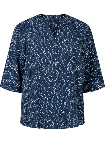 Blouse with 3/4 sleeves and print, Dot, Packshot image number 0