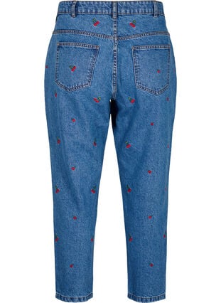 Mille mom fit jeans with embroidery, Light Blue Cherry, Packshot image number 1