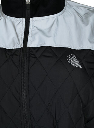 Reflective sports jacket with adjustable waist, Black w. Reflex, Packshot image number 2