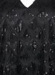 Party blouse with sequin fringes and 3/4 sleeves, Black, Packshot image number 2
