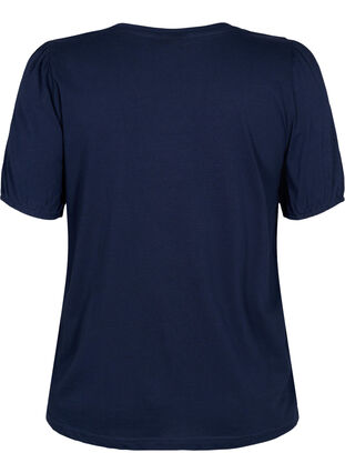 Cotton t-shirt with 2/4 sleeves, Navy Blazer, Packshot image number 1