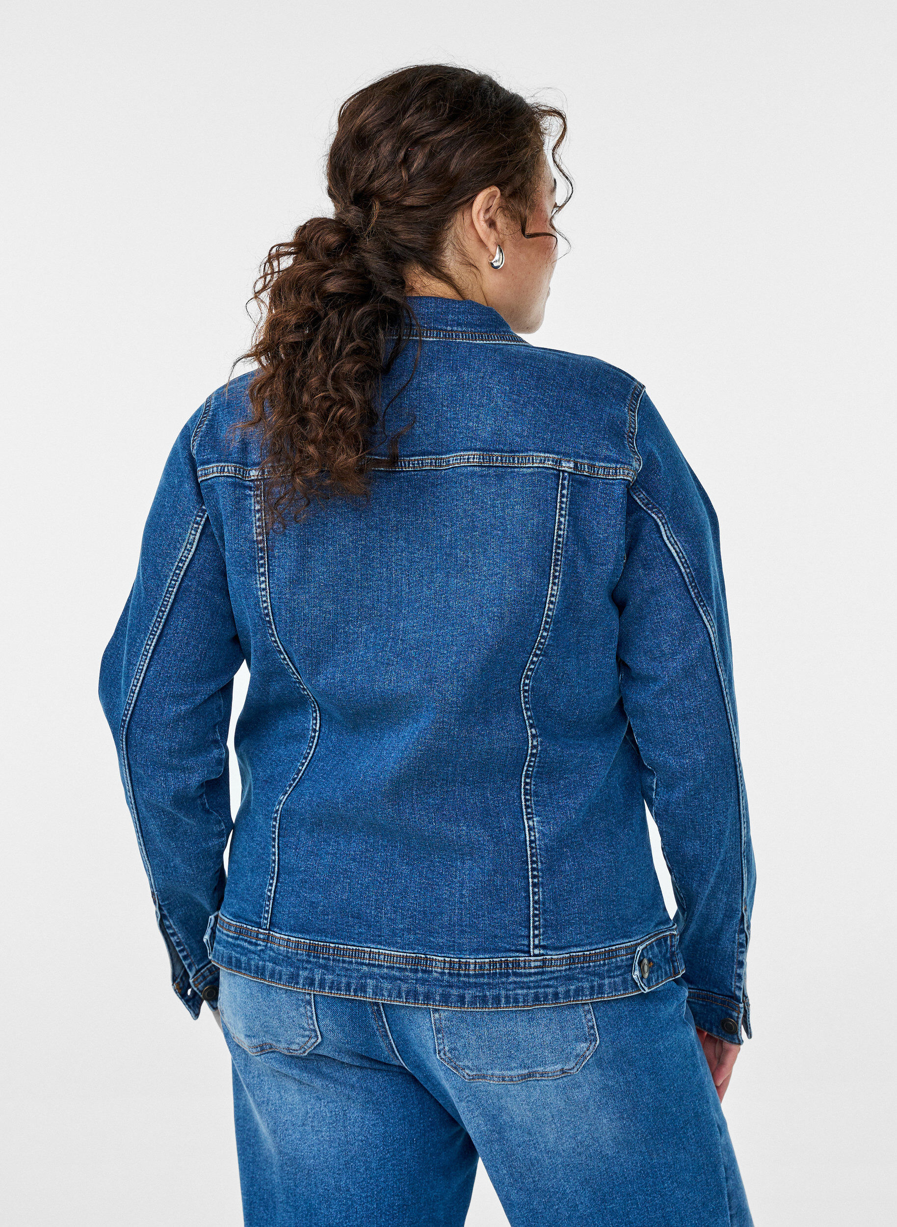 Zizzifashion Denim jacket with a classic cut, Blue, Model image number 2