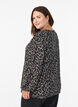 Blouse with long sleeves and leopard print, Dark Grey, Model image number 2