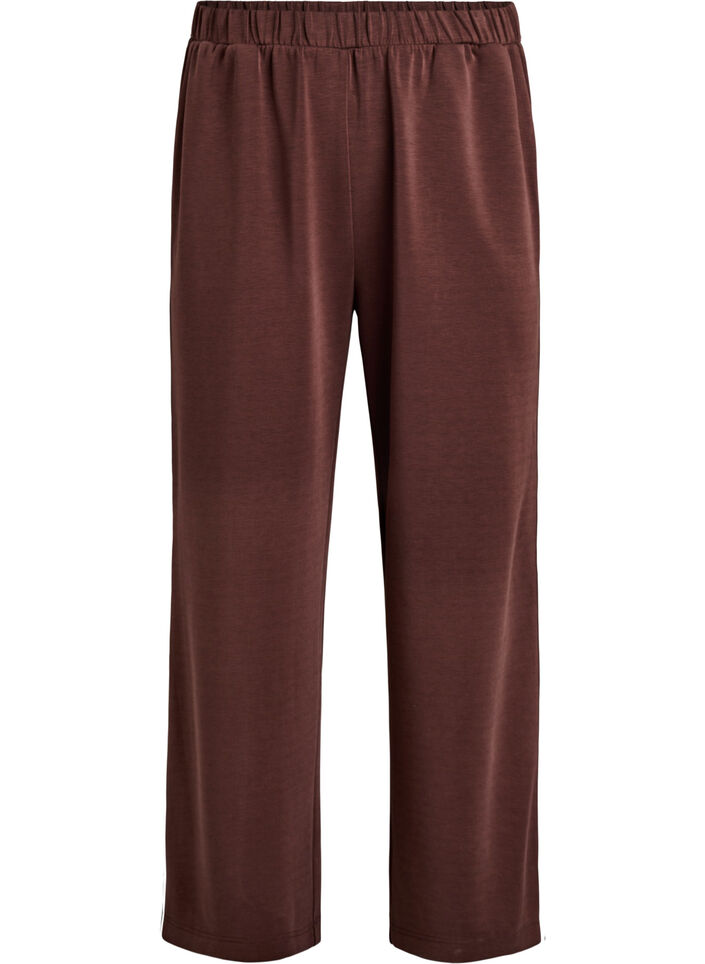 Loose training trousers with a high waist and stripe detail, Brown, Packshot image number 0