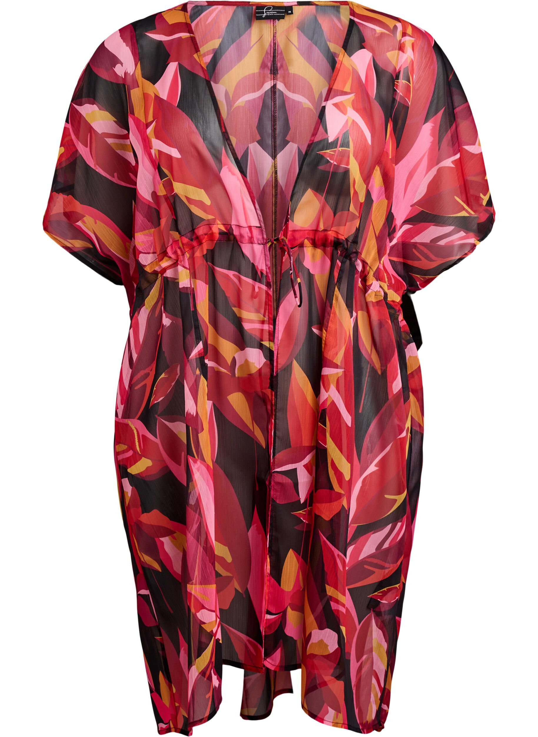 Zizzifashion Beach kimono with print, Red, Packshot image number 0
