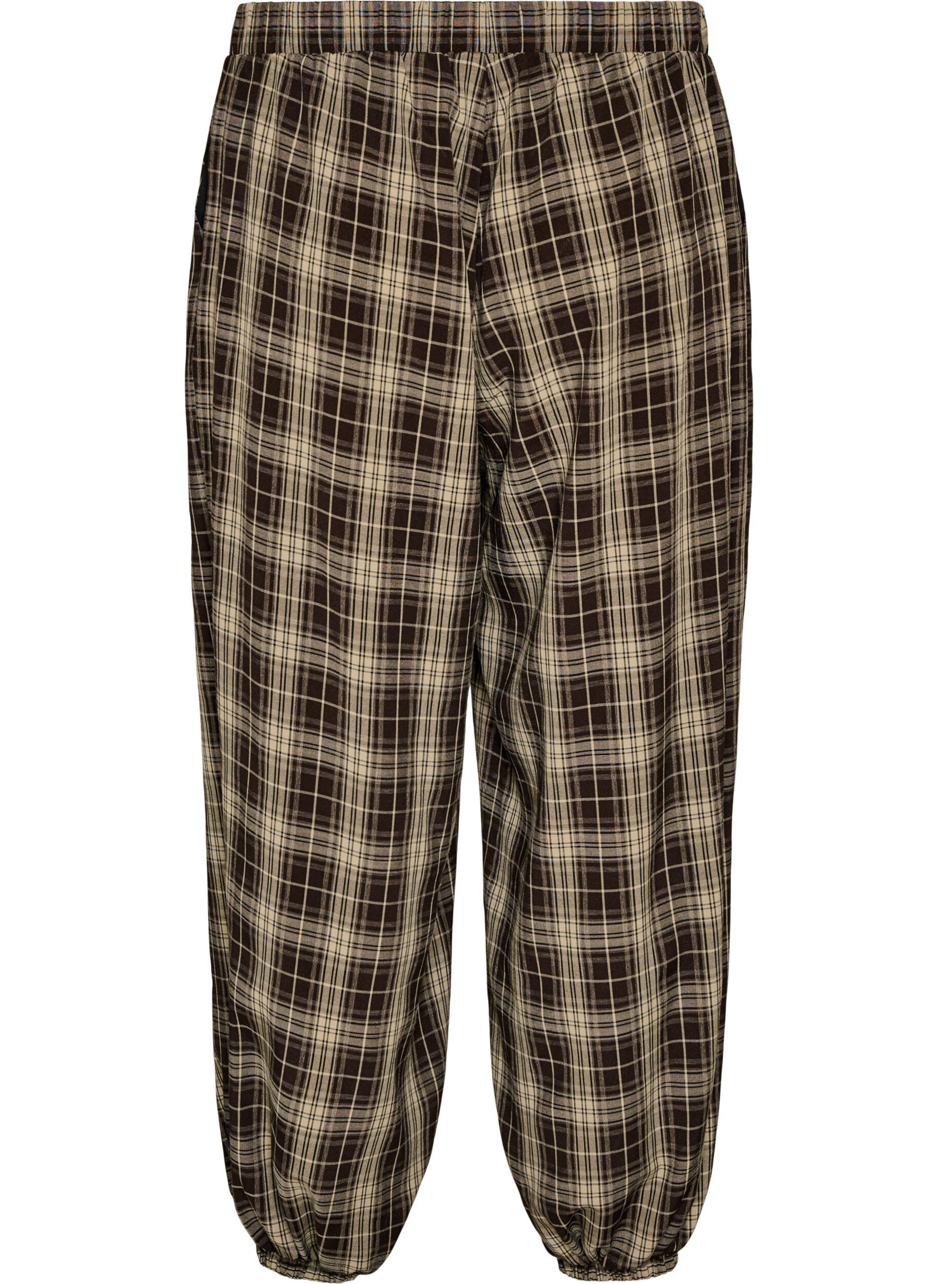 ZizzifashionChecked balloon trousers with a high waist, Green, Packshot image number 1