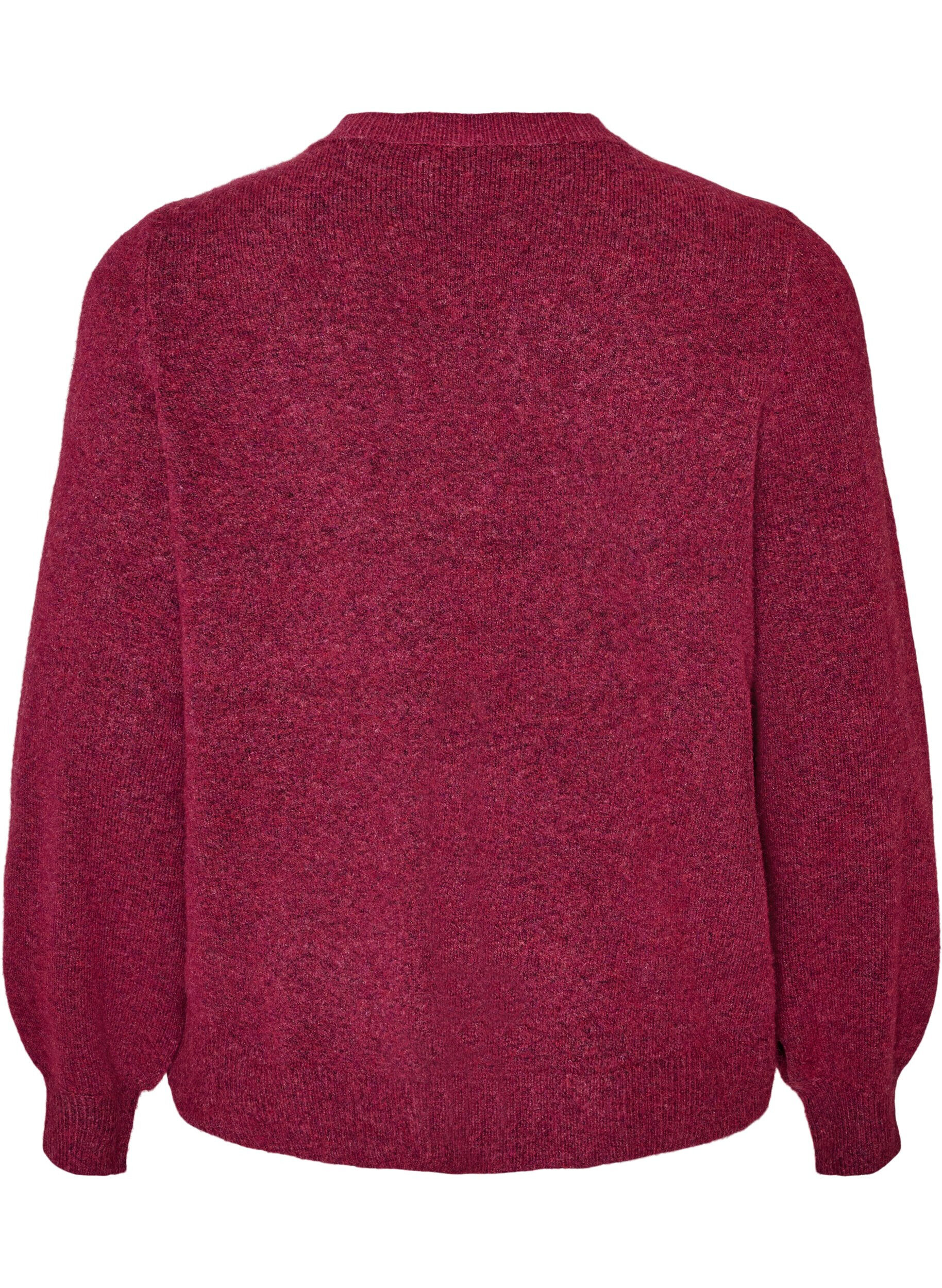 ZizzifashionCardigan in soft knit with gold-coloured buttons, Red, Packshot image number 1