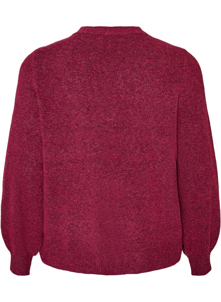Cardigan in soft knit with gold-coloured buttons, Red, Packshot image number 1
