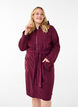 Morning robe with zipper and hood, Dark Bordeaux, Model image number 0