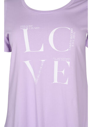 Short-sleeved cotton t-shirt with print, Lavendula LOVE, Packshot image number 2