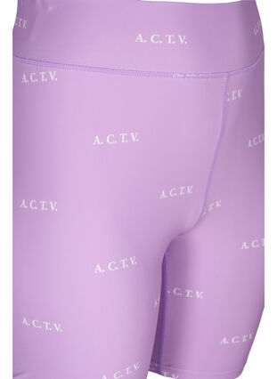 Workout shorts with print - Purple - Sz. 42-60 - Zizzifashion