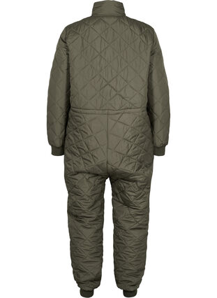 Quilted thermal jumpsuit with adjustable waist, Forest Night, Packshot image number 1