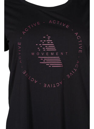 Training T-shirt with print, Black w. copper logo, Packshot image number 2
