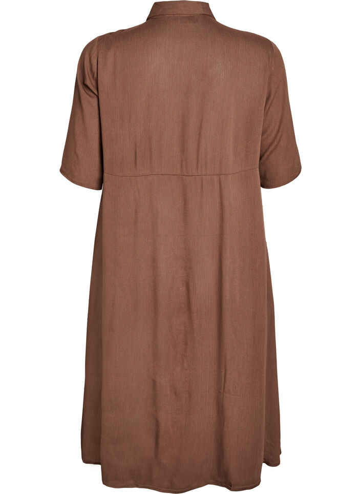 Midi shirt dress with short sleeves, Green, Packshot image number 1