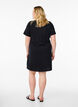 FLASH - Short T-shirt dress with tie belt, Black, Model image number 2