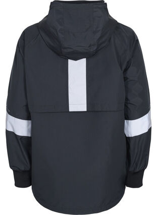 Rain jacket with reflective details, Black w. Reflex, Packshot image number 1